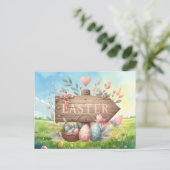 Easter Party Invitation card  Postkarte (Stehend Vorderseite)