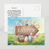 Easter Party Invitation card  Postkarte (Vorne/Hinten)