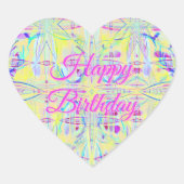 Easter Pastel Abstract Heart Stickers - Birthday (Vorderseite)