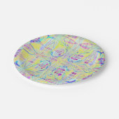 Easter Pastel Abstract Party Paper Plates Pappteller (Schrägansicht)