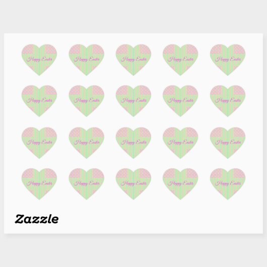 Easter Pastel Cross Heart Stickers - Happy Easter (Blatt)