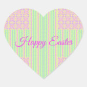 Easter Pastel Cross Heart Stickers - Happy Easter (Vorderseite)