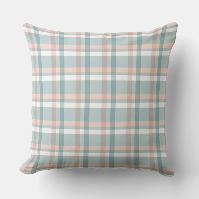 Easter Pastel Gingham Throw Pillow Kissen (Vorderseite)