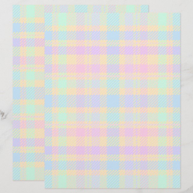 Easter Pastel Plaid 2-Sided Scrapbook Paper (Vorne/Hinten)