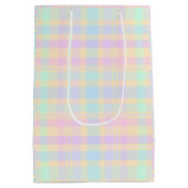 Easter Pastel Plaid Design Gift Bag Mittlere Geschenktüte (Rückseite)
