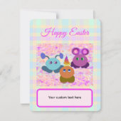 Easter Pastel Plaid Flat Card with Envelope (Vorderseite)