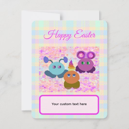 Easter Pastel Plaid Flat Card with Envelope (Vorderseite)