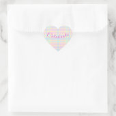Easter Pastel Plaid Heart Stickers - Celebrate (Tasche)