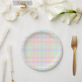Easter Pastel Plaid Party Paper Plates Pappteller