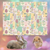 Easter Patchwork Pastel Bunnies Eggs and Gingham Seidenpapier
