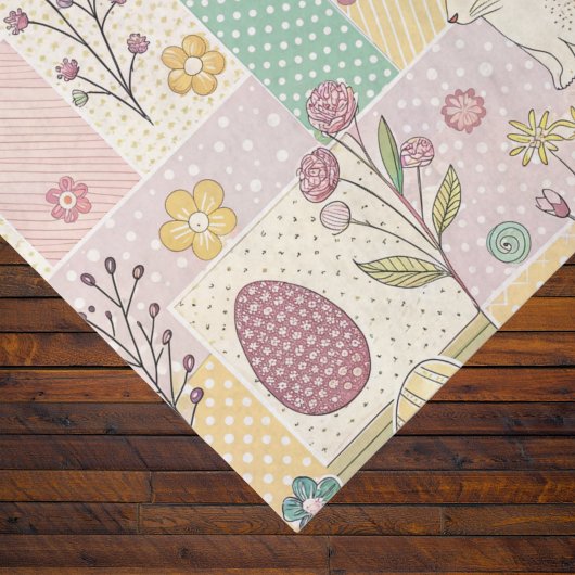 Easter Patchwork Pastel Bunnies Eggs and Gingham Seidenpapier