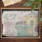 Easter Patchwork Pastel Bunnies Eggs and Gingham Seidenpapier