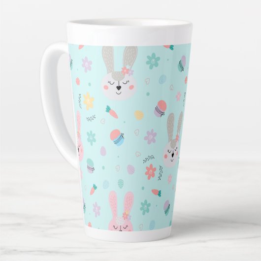 Easter Pattern Bunny Eggs, Easter Holiday Gift Milchtasse (Linke Ecke)