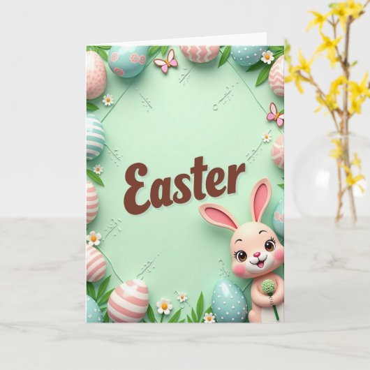 Easter Pattern Celebration Card Karte (Gelbe Blume)