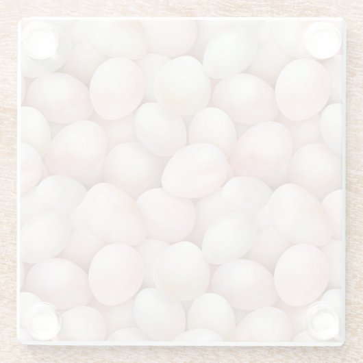 Easter Peach Pink Eggs   Glasuntersetzer (Rückseite)