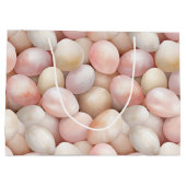 Easter Peach Pink Eggs Große Geschenktüte (Rückseite)