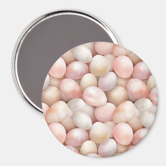 Easter Peach Pink Eggs Magnet (Vorderseite/Rückseite)