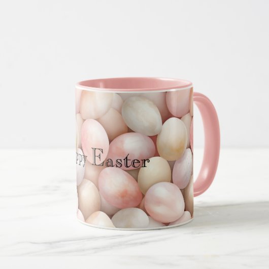 Easter Peach Pink Eggs Tasse (VorderseiteRechts)