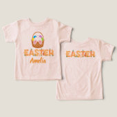 Easter Personalized Toddler T-Shirt (Design Vorderseite & Rückseite)