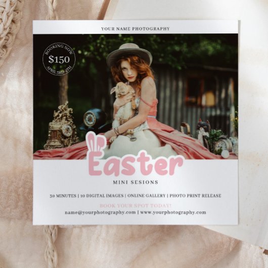 Easter Photography Mini Session Marketing Mitteilungskarte