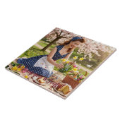 Easter Picnic Vintage Style: Ceramic Tile Fliese (Seite)