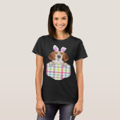 Easter Plaid Beagle Bunny Dog In Pocket T-Shirt (Vorne ganz)