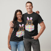 Easter Plaid Mastiff Bunny Dog In Pocket T-Shirt (Unisex)