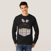 Easter Plaid Newfoundland Bunny Dog In Pocket T-Shirt (Vorne ganz)