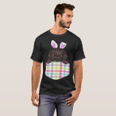 Easter Plaid Newfoundland Bunny Dog In Pocket T-Shirt (Vorne ganz)