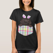 Easter Plaid Newfoundland Bunny Dog In Pocket T-Shirt (Vorderseite)