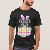 Easter Plaid Standard Schnauzer Bunny Dog In Pocke T-Shirt (Vorderseite)