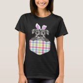 Easter Plaid Standard Schnauzer Bunny Dog In Pocke T-Shirt (Vorderseite)