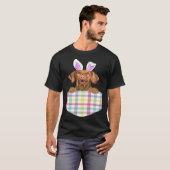Easter Plaid Vizsla Bunny Dog In Pocket T-Shirt (Vorne ganz)