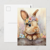 Easter Postcard with Easter Eggs and Bunny Postkarte (Vorne/Hinten)