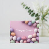 Easter Postcard with Easter Eggs Postkarte (Stehend Vorderseite)