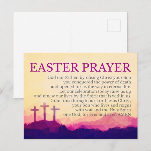 EASTER PRAYER CARD POSTKARTE (Vorne/Hinten)