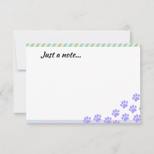 Easter Puppy Paw Prints Just a Note Mitteilungskarte (Vorderseite)