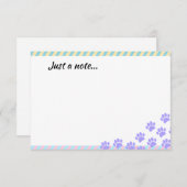 Easter Puppy Paw Prints Just a Note Mitteilungskarte (Vorne/Hinten)