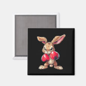 Easter Rabbit Bunny Boxer Boxing Kickboxing Martia Magnet (Vorderseite/Rückseite)