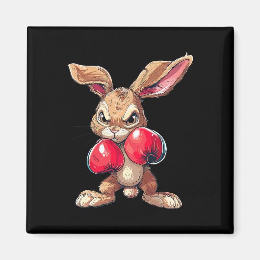 Easter Rabbit Bunny Boxer Boxing Kickboxing Martia Magnet (Vorne)