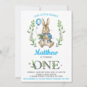 Easter Rabbit Bunny Boy 1st Birthday Invitation Einladung (Vorderseite)