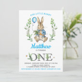 Easter Rabbit Bunny Boy 1st Birthday Invitation Einladung (Stehend Vorderseite)