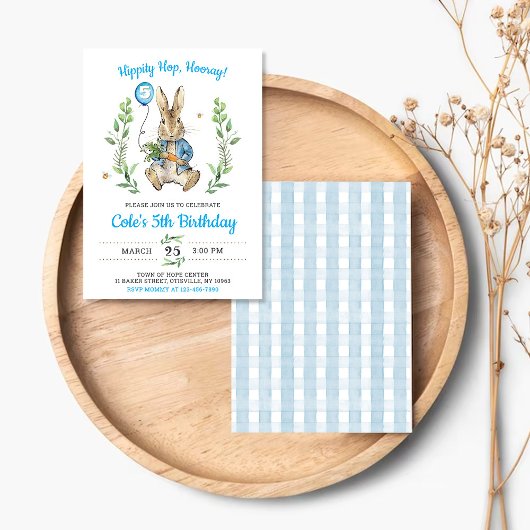 Easter Rabbit Bunny Boy Birthday Invitation Einladung