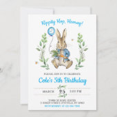 Easter Rabbit Bunny Boy Birthday Invitation Einladung (Vorderseite)