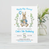 Easter Rabbit Bunny Boy Birthday Invitation Einladung (Stehend Vorderseite)