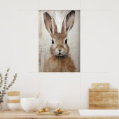 Easter Rabbit Bunny Portrait Print, Rustic Poster (Küche)
