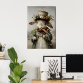 Easter Rabbit Carrot Print, Spring Bunny Poster (Heimbüro)
