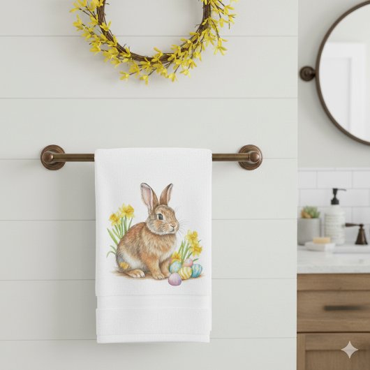 Easter Rabbit Hand Towel Handtuch