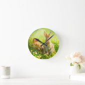 Easter Rabbits Runde Wanduhr (Zuhause)