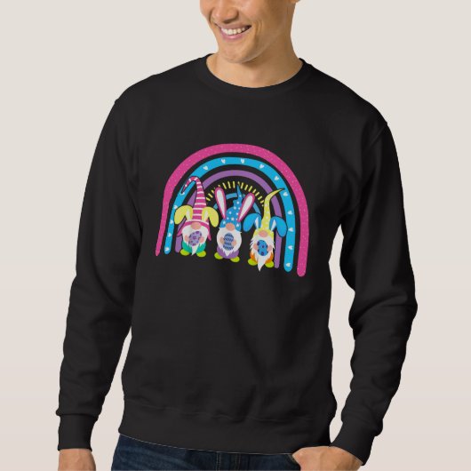 Easter Rainbow Gnomes Happy Easter Day Sweatshirt (Vorderseite)